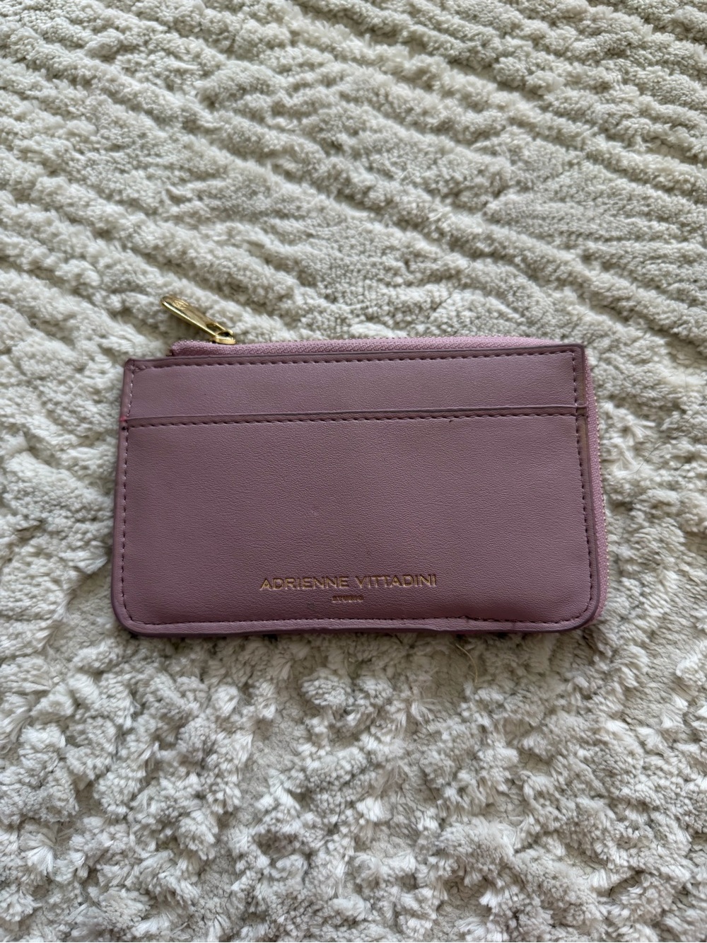 Adrienne Vittadini Dusty Pink Mauve Card Zipper Wallet